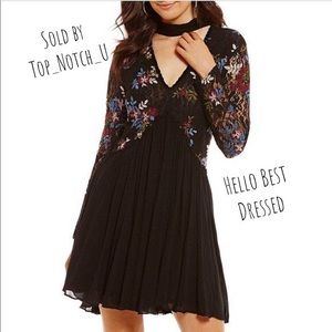 Black Dress with lace and embroidery